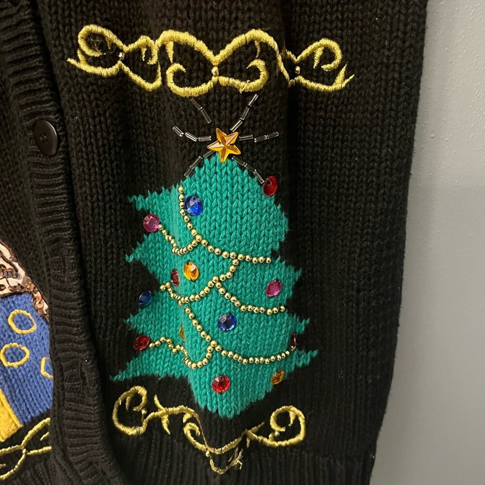 Vintage Work in Progress Christmas Cardigan - Picture 3 of 6